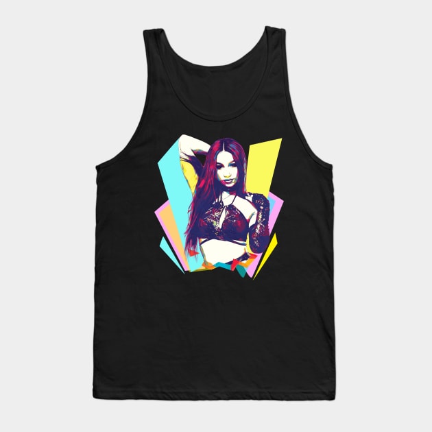 Wpap Pop Art Sasha Banks Tank Top by Piomio